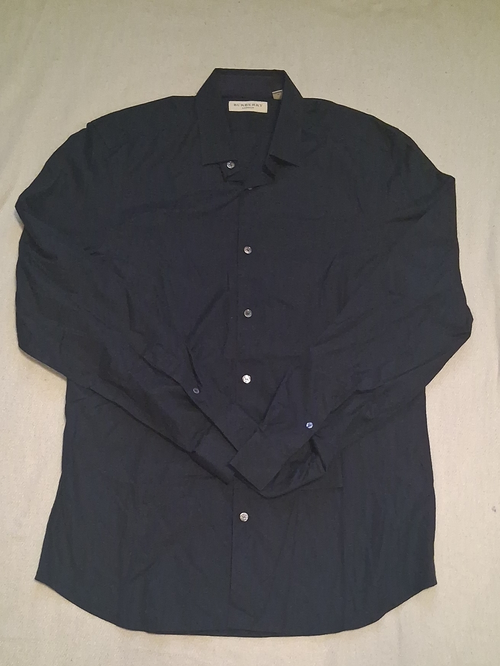 Burberry London Navy Blue Shirt Jacket - Labeled Interior